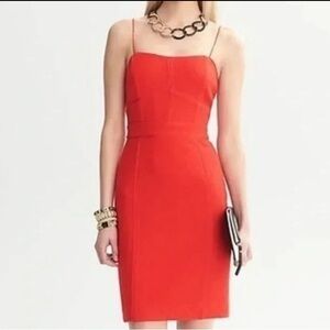 Banana Republic | Vermillion Piped Corset Dress Wool Blend Women’s Size 14